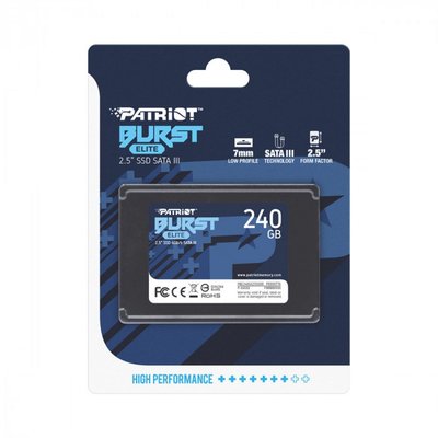 SSD Диск Patriot Burst Elite 240GB 2.5&amp;quot; 7mm SATAIII TLC 3D (PBE240GS25SSDR) ЦУ-00041975 фото