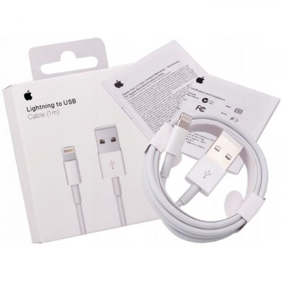 Кабель USB Apple Lightning 1m 1:1 М'ята упаковка ЦУ-00043324 фото