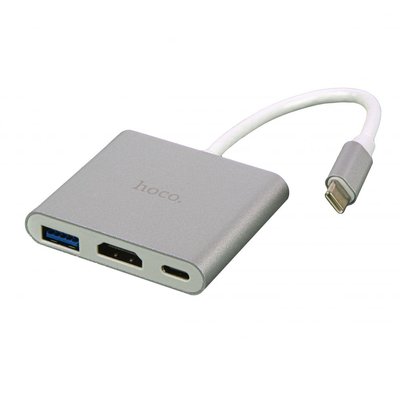 Перехідник Hoco HB14 Type-C to USB3.0+HDMI+PD ЦУ-00034810 фото